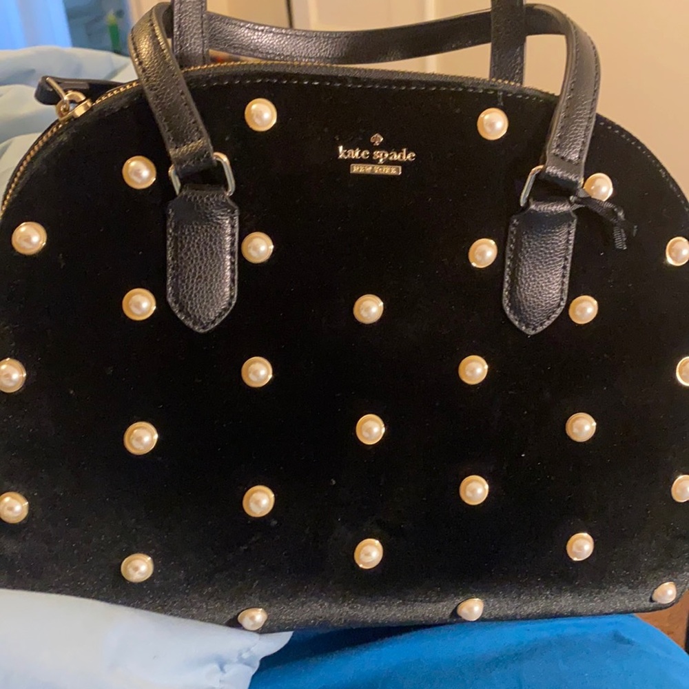 Kate Spade LAUREL WAY REILEY Velvet Leather Pearl